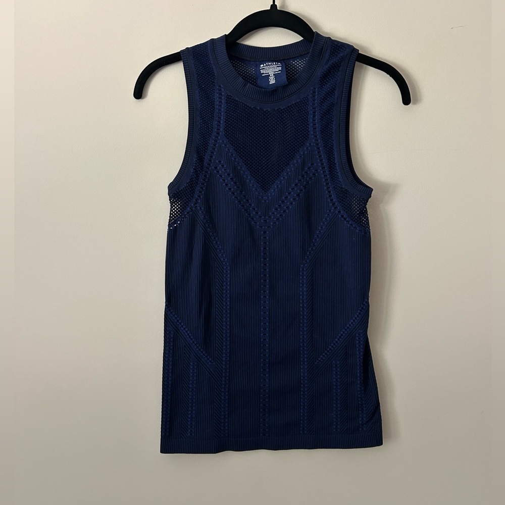 Athleta Oxygen Two Toned Tank Poseidon Blue Size XS